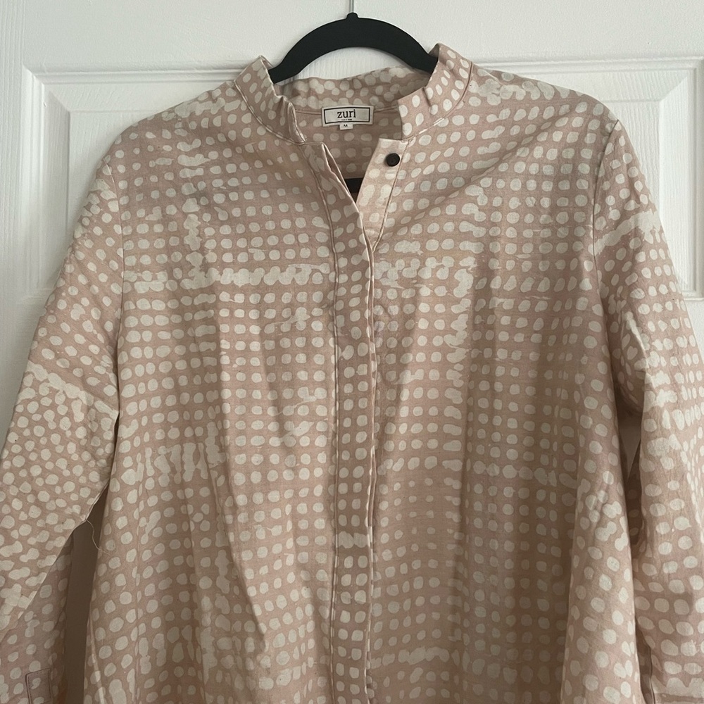 Zuri hand dyed batik artist button down shirt tunic size medium